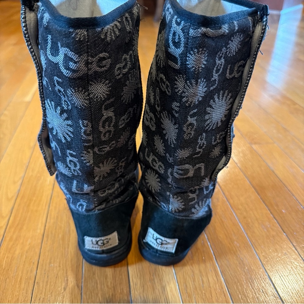 Ugg Unlined Tall Button Up Boots Gray & Black Women's Size 8 1000462 - Picture 3 of 8